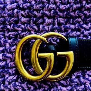 Gucci double GG leather belt